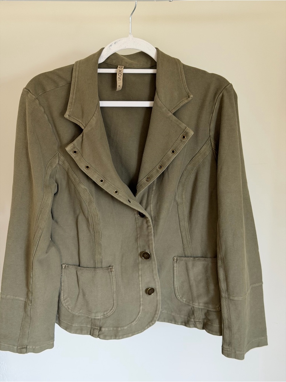 XCVI Olive Green Casual Blazer Jacket